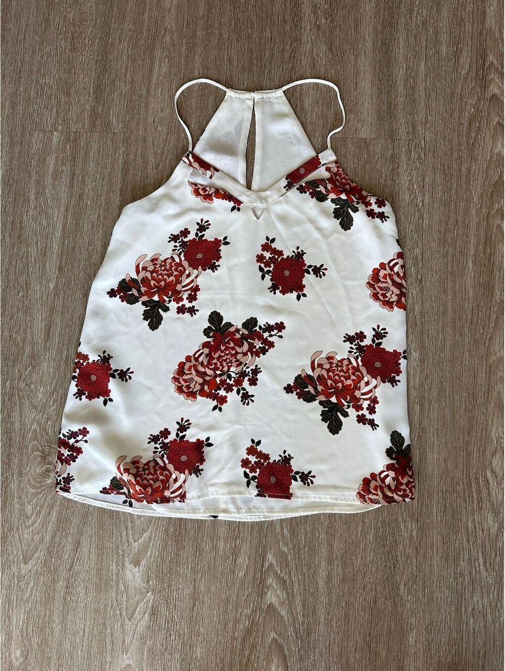 Express Women's white floral halter top